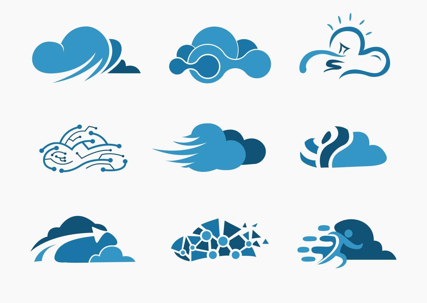 Collection of cloud logo template vector