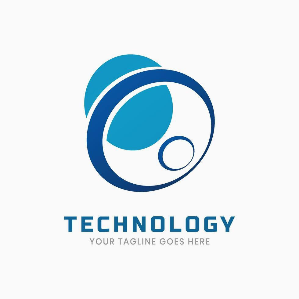 Digital futuristic technology logo vector template