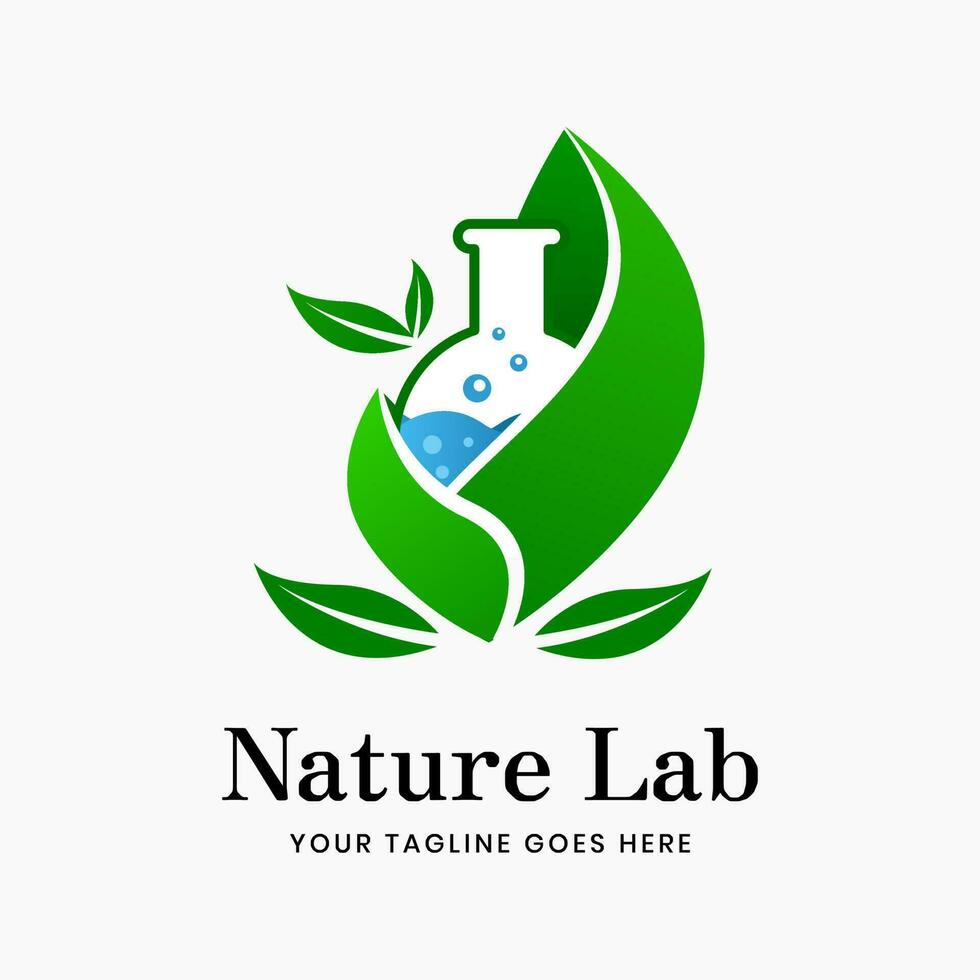 Science lab logo element template vector