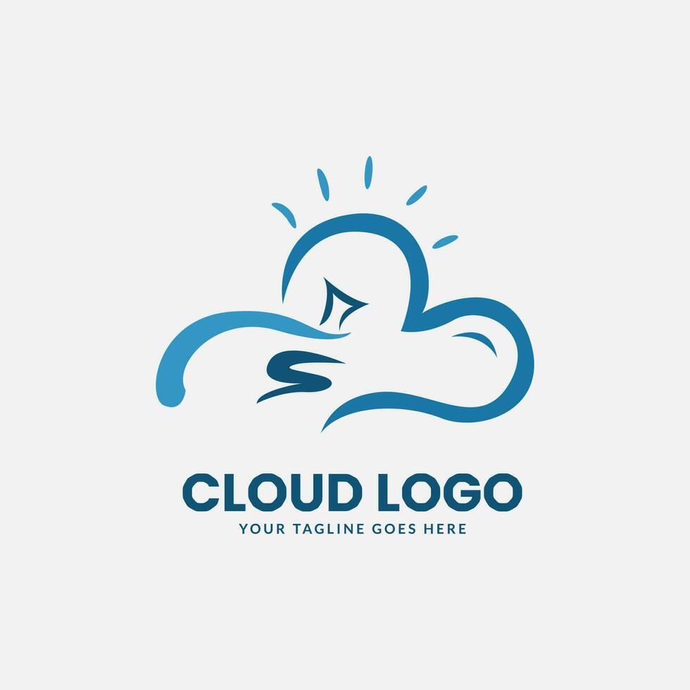 plantilla de vector de logotipo de nube de base de datos