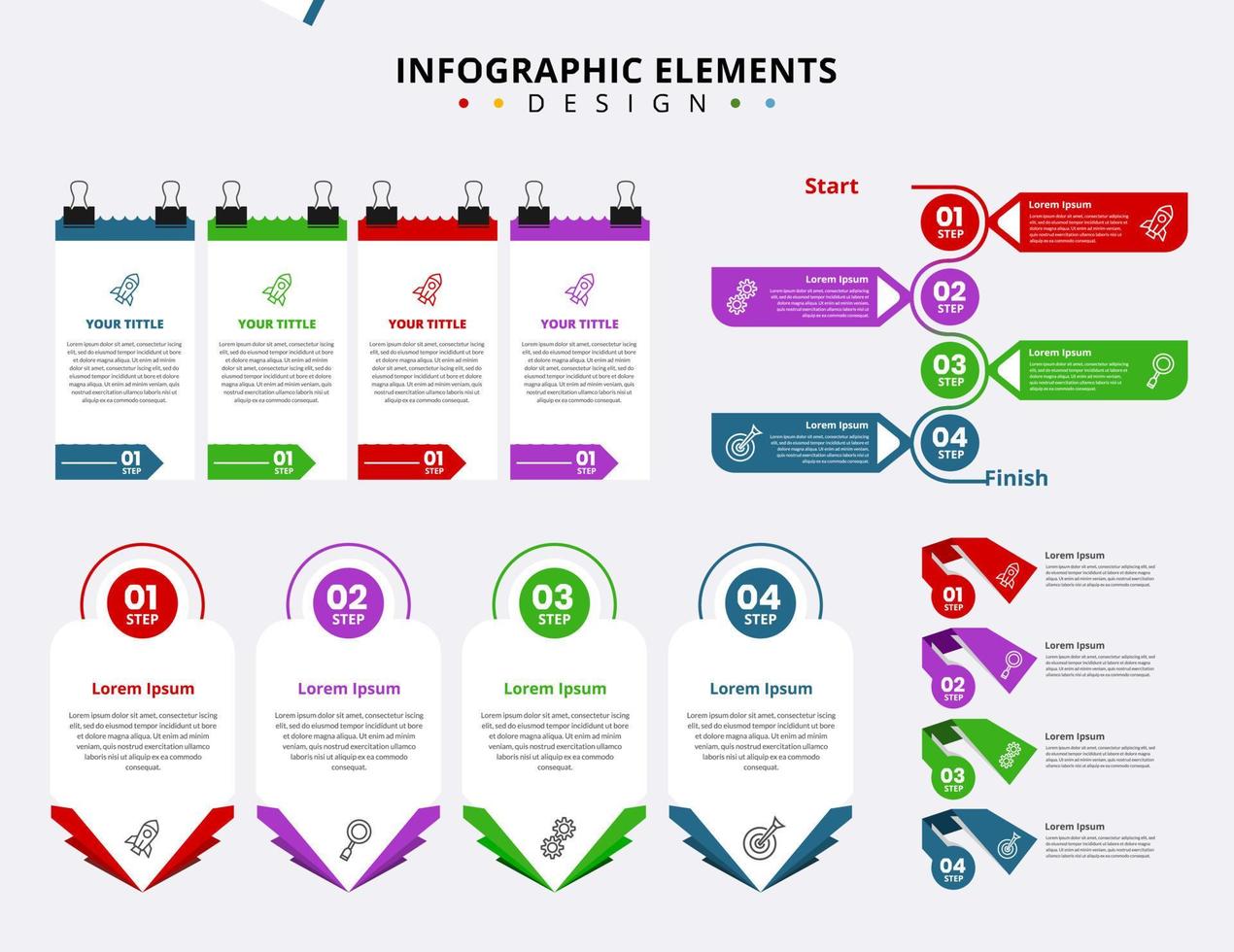 Collection of creative infographic elements vector