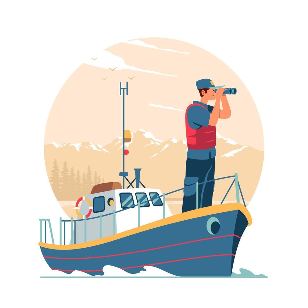 Coast Guards at The Sea vector