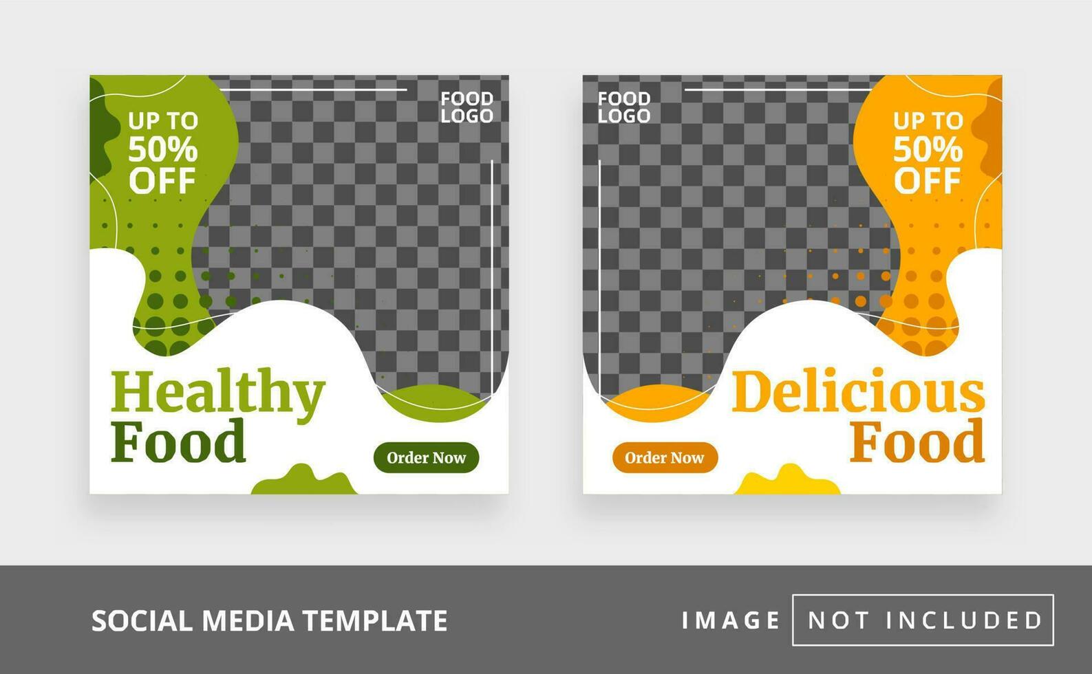 Delicious food square restaurant social media post template vector