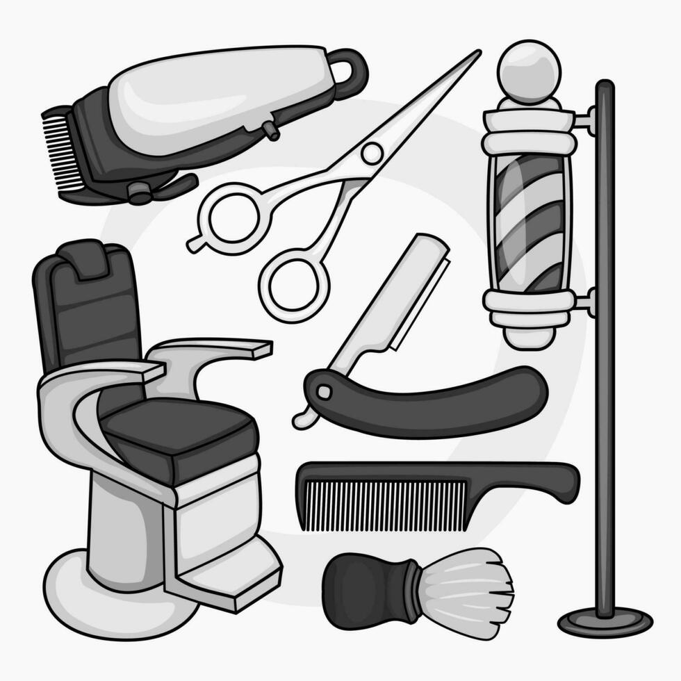 Barbershop equipment vector