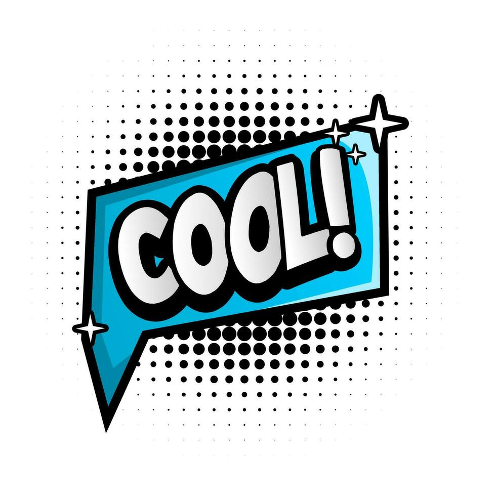 Illustration vector bubble text of Cool. Perfect for stickers, design elements, comics, etc.