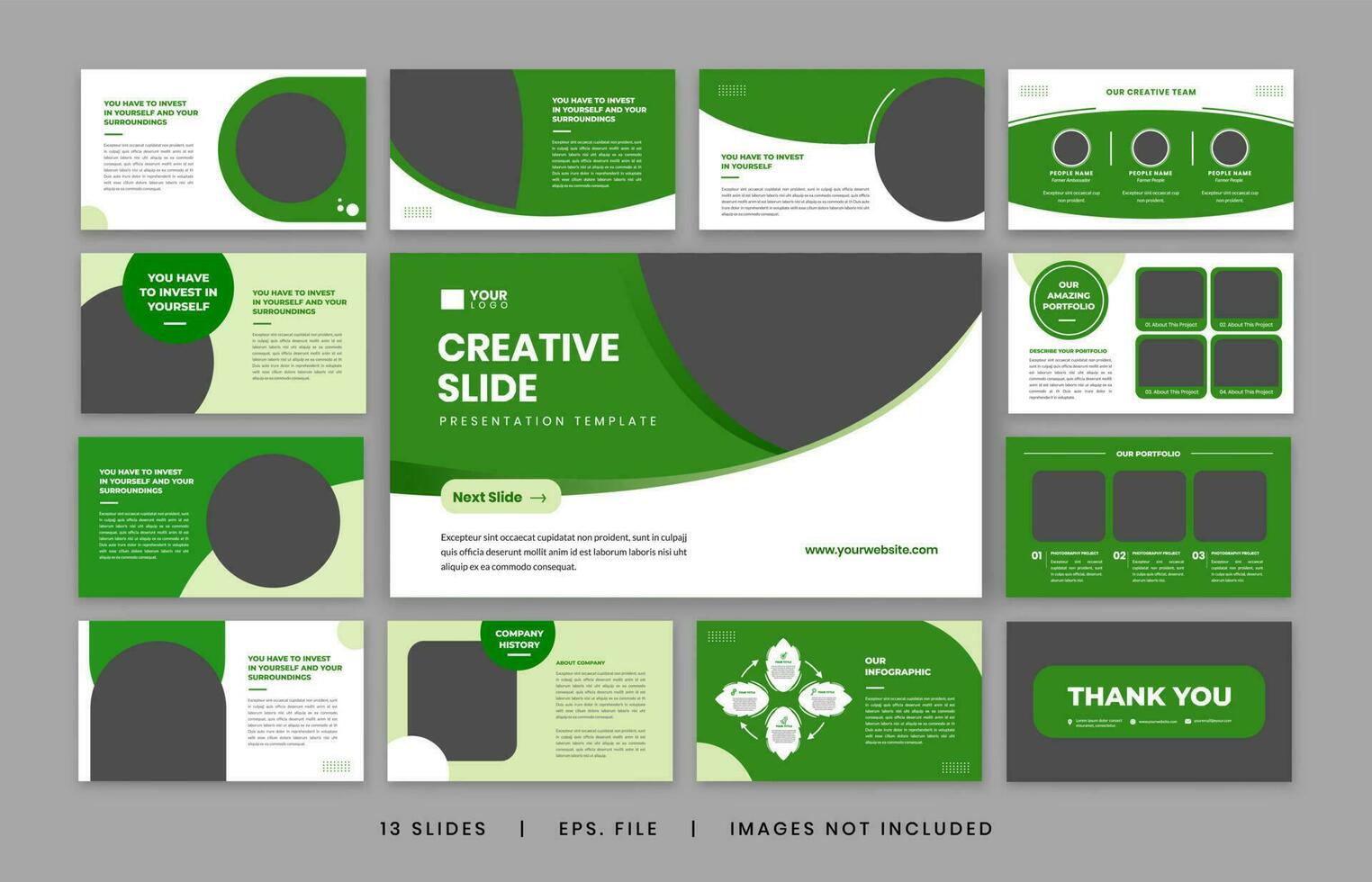 Minimal modern presentation template for business vector