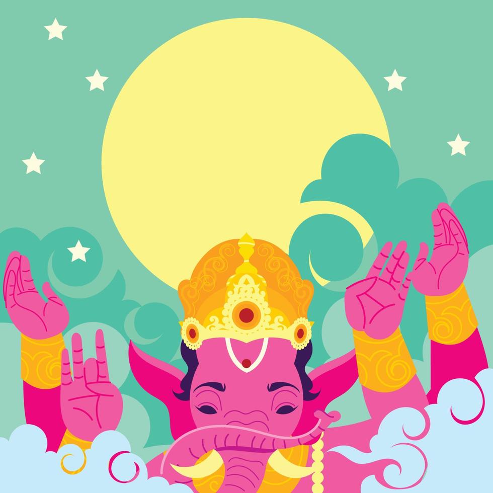 concepto de cartel de ganesh charturthi vector