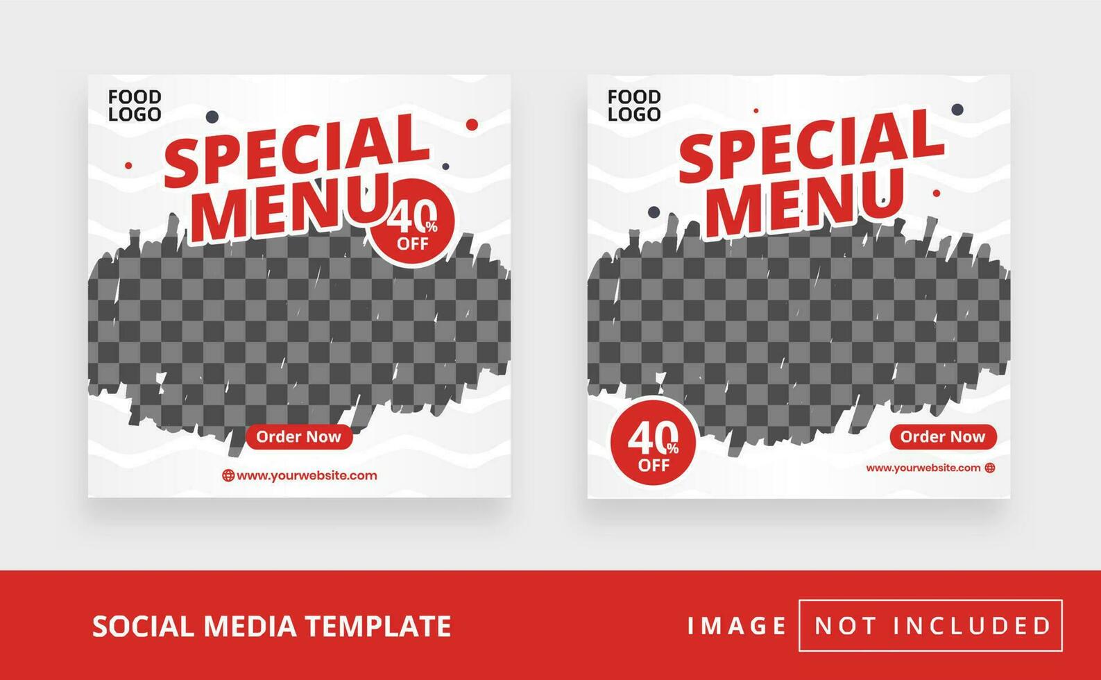 Delicious food square restaurant social media post template vector