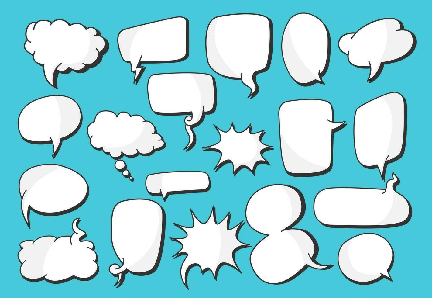 Set of blank empty speech bubbles vector