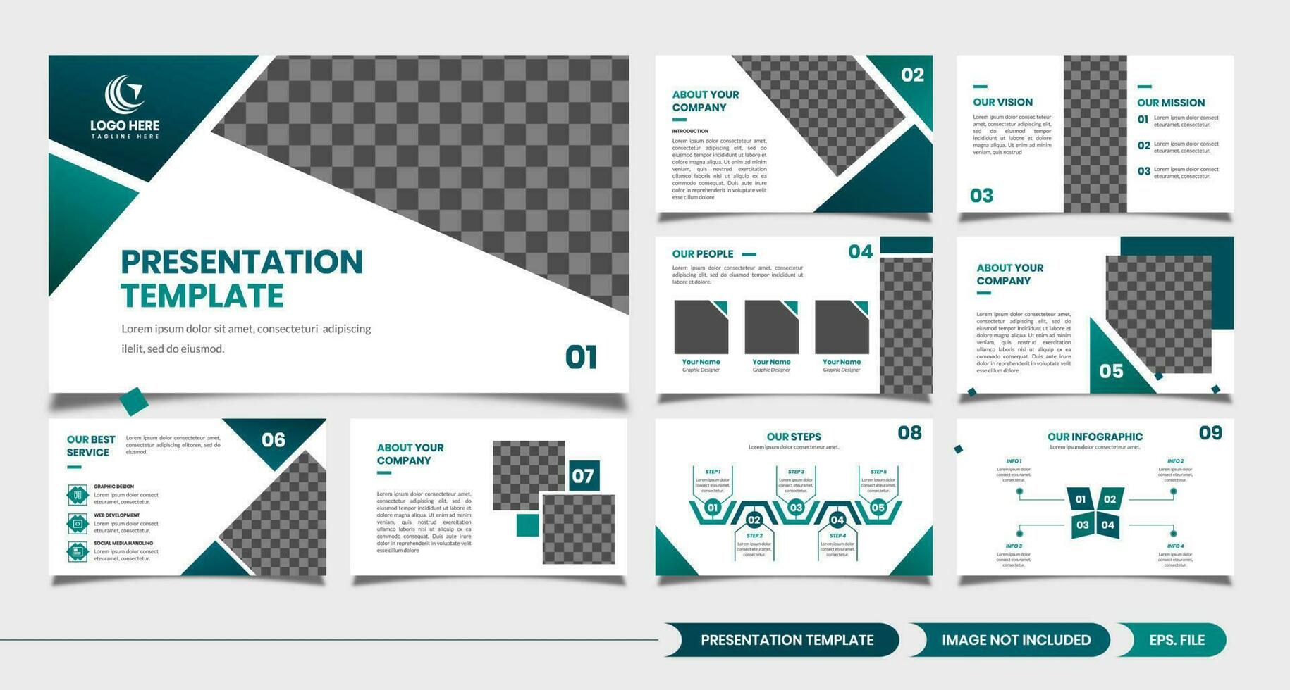 Minimal modern presentation template for business vector