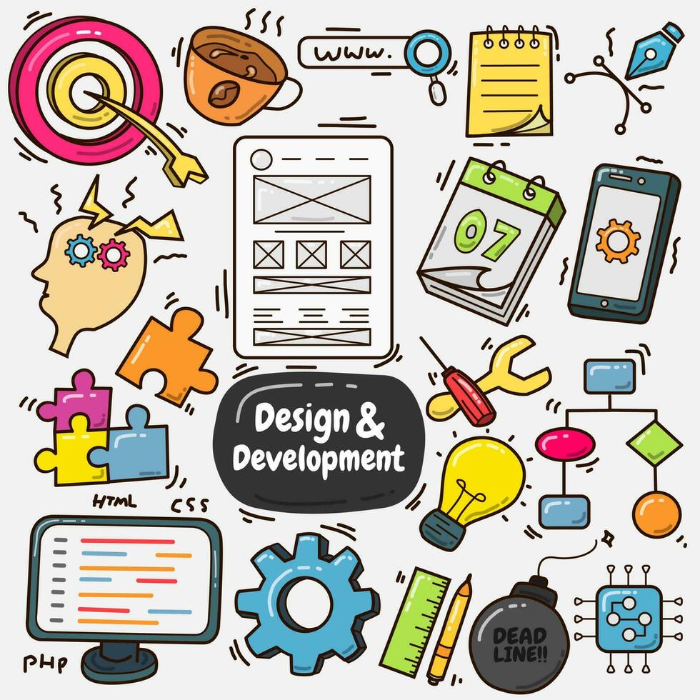 Illustration graphic vector of design and development