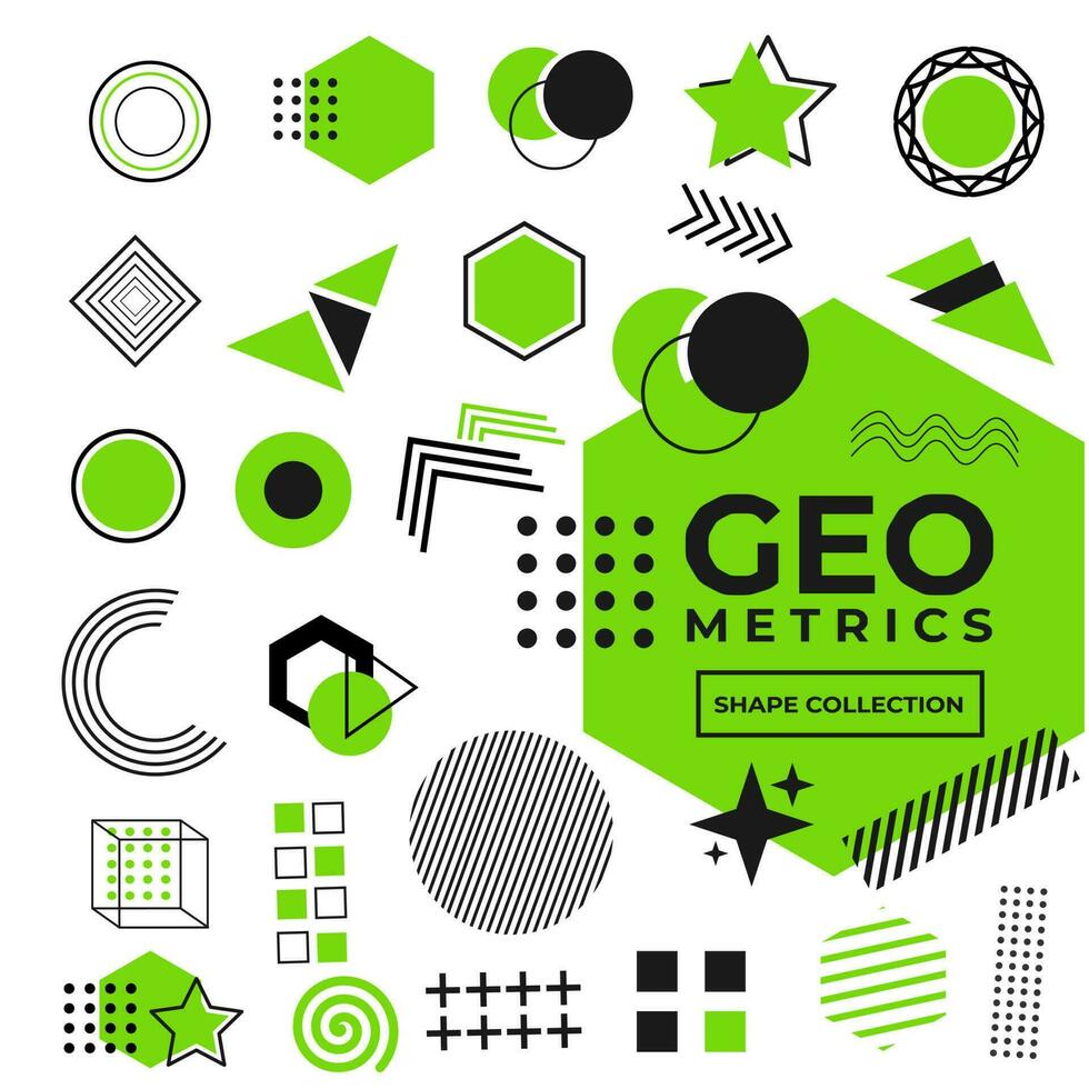 Collection of geometric shapes for design elements vector