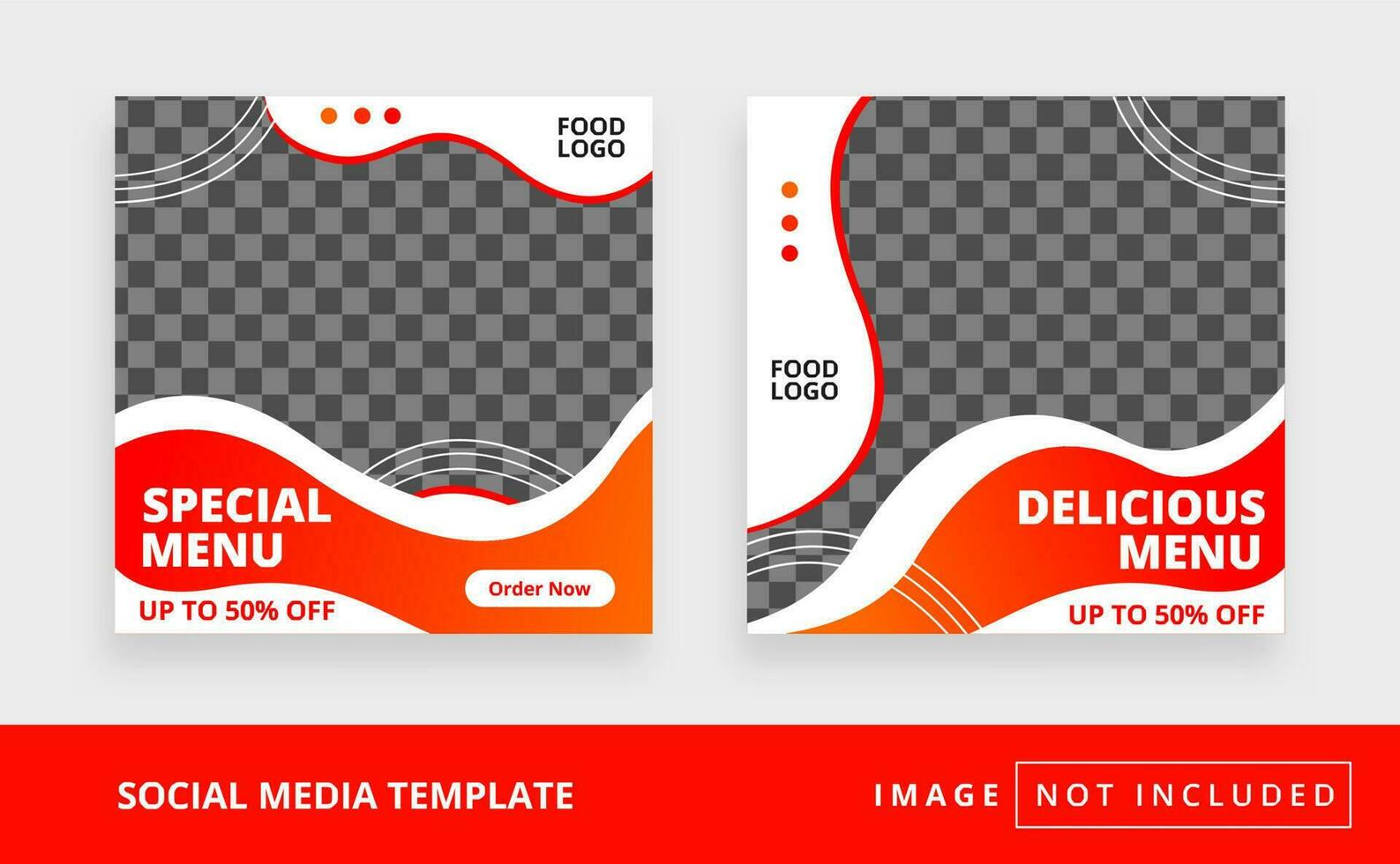 Delicious food square restaurant social media post template vector