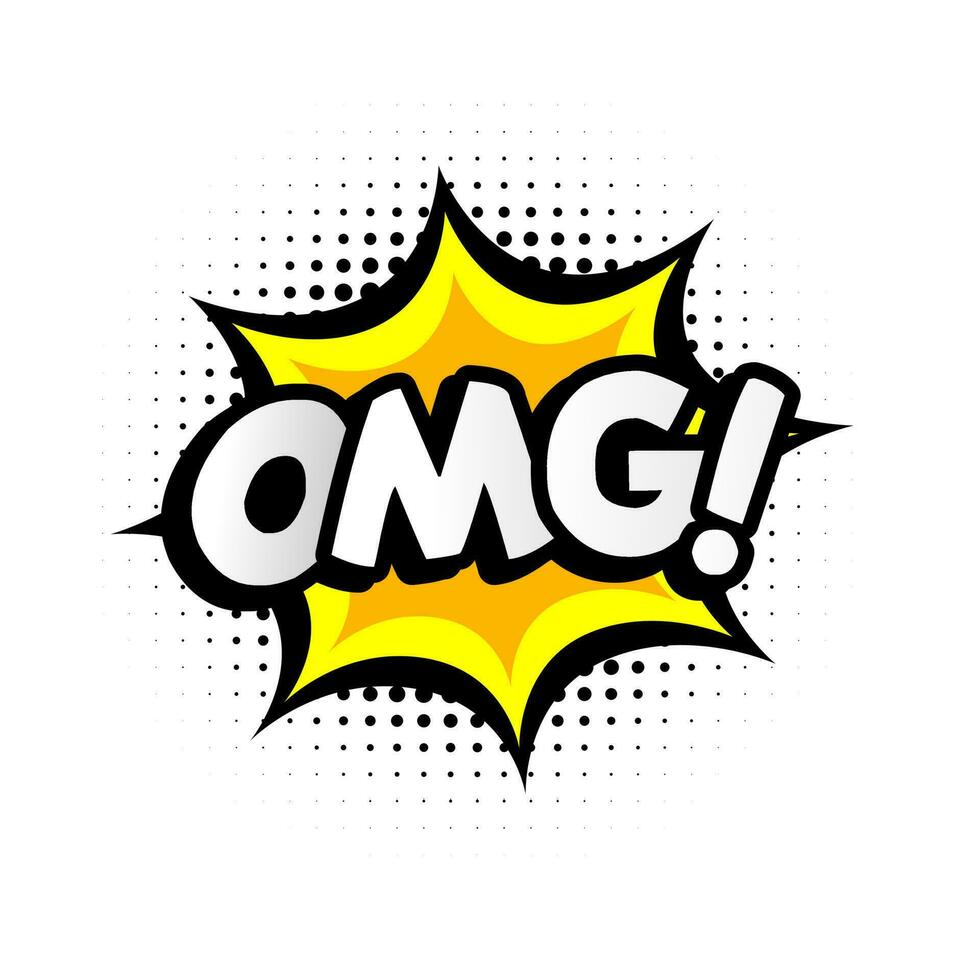 Illustration vector bubble text of Omg. Perfect for stickers, design elements, comics, etc.
