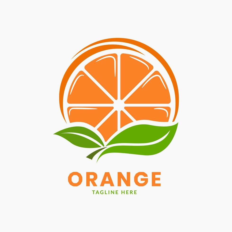 Orange fruit logo or orange juice logo. fresh fruit icon element template vector