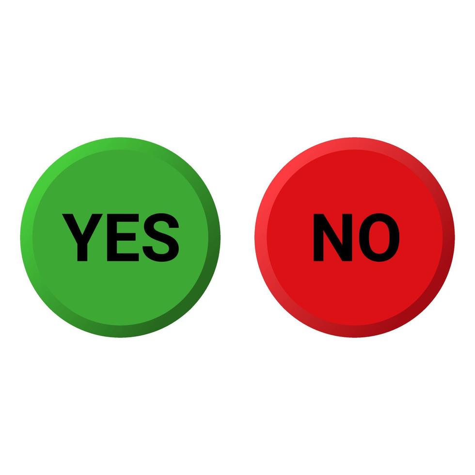 Yes and no button icon flat style Royalty Free Vector Image