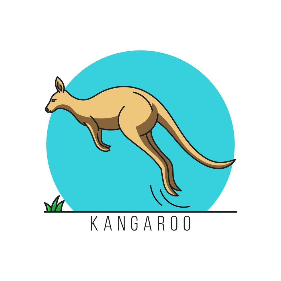 Kangaroo logo concept. Isolated kangaroo on white background. Australian animals standing and jumping vector