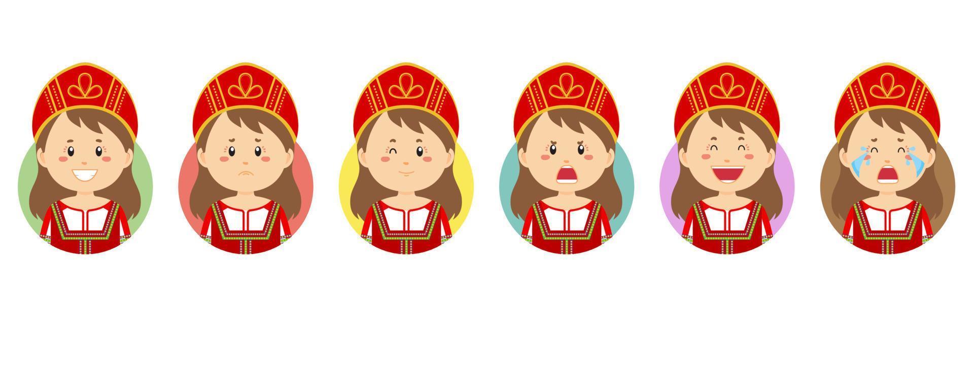 Russian Avatar with Various Expression vector