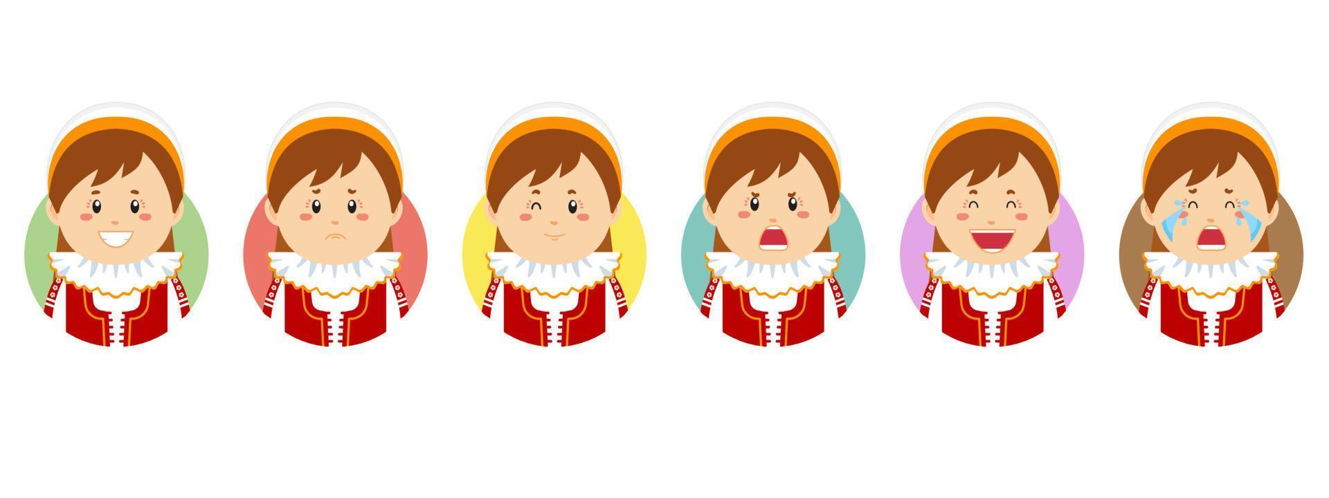 Slovakia Avatar with Various Expression vector