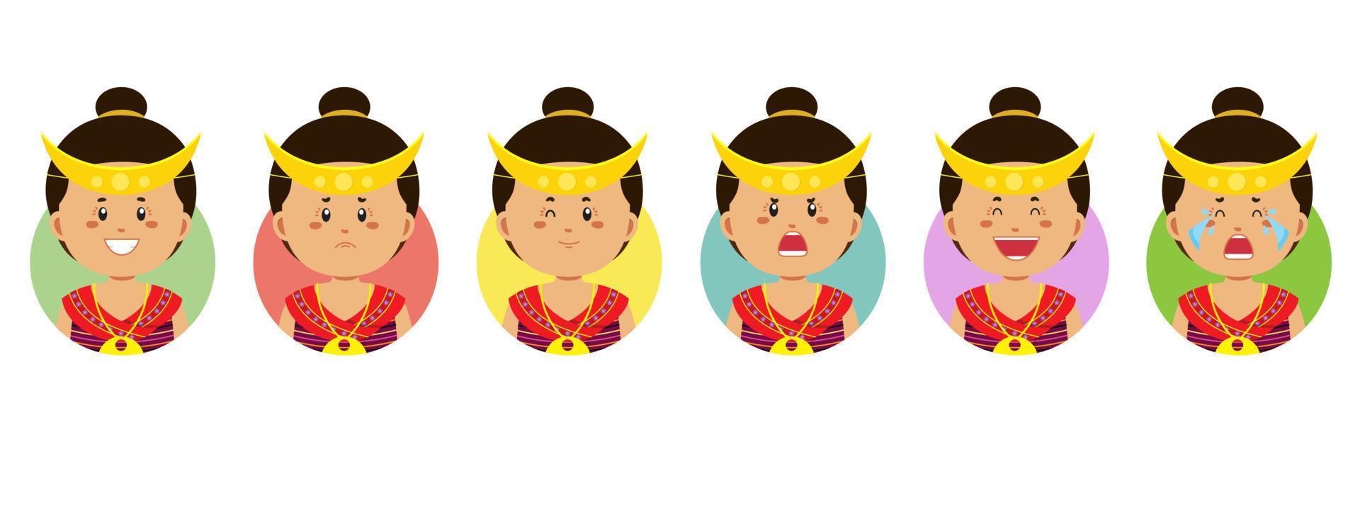 Timur Leste Avatar with Various Expression vector