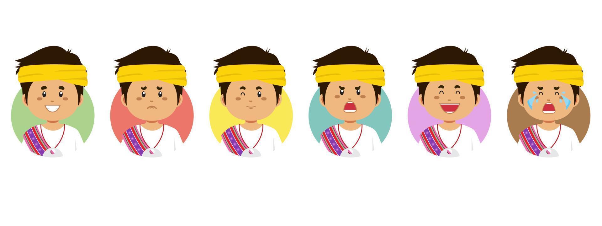 Timur Leste Avatar with Various Expression vector