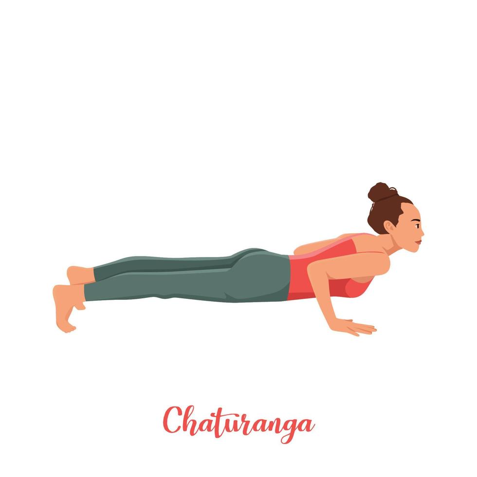 yoga pose. Vector illustration. chaturanga pose 8321581 Vector Art