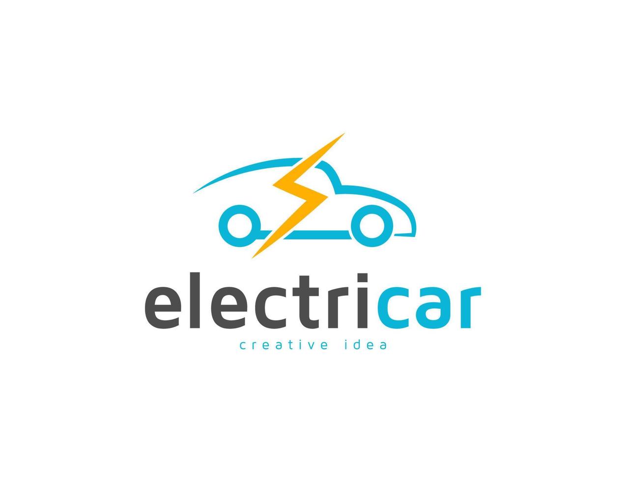 Modern electric car logo design template vector