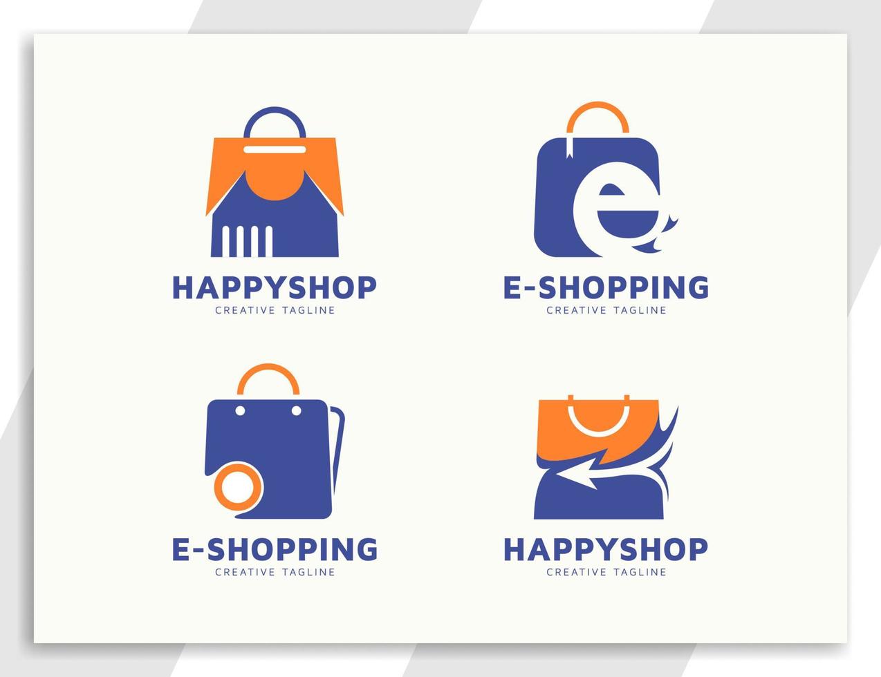 Modern online shop e-commerce logo collection vector