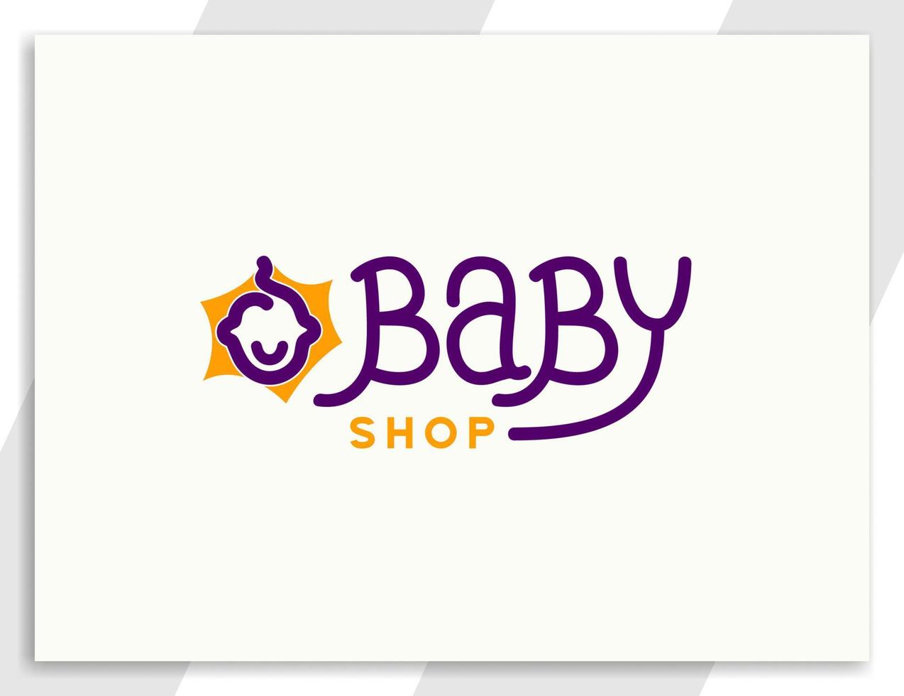 Cute text baby shop typography logo design vector