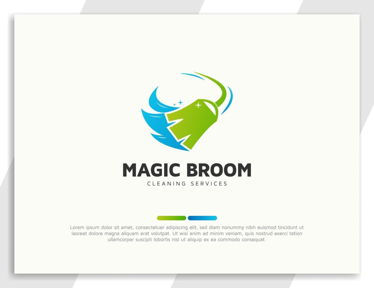 Cleaning services logo with broom illustration vector