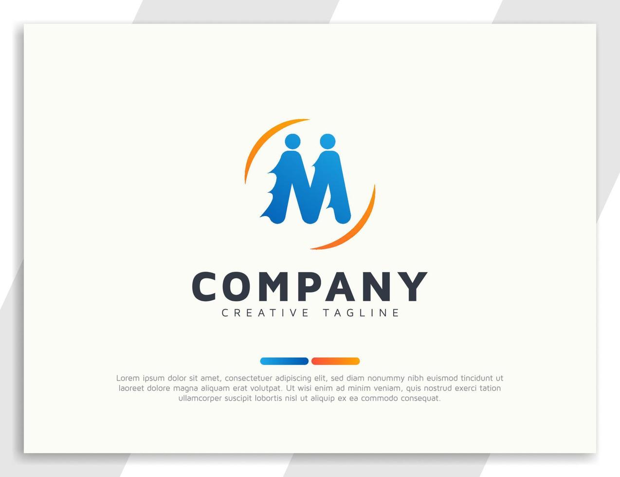 Letter m people team logo concept vector