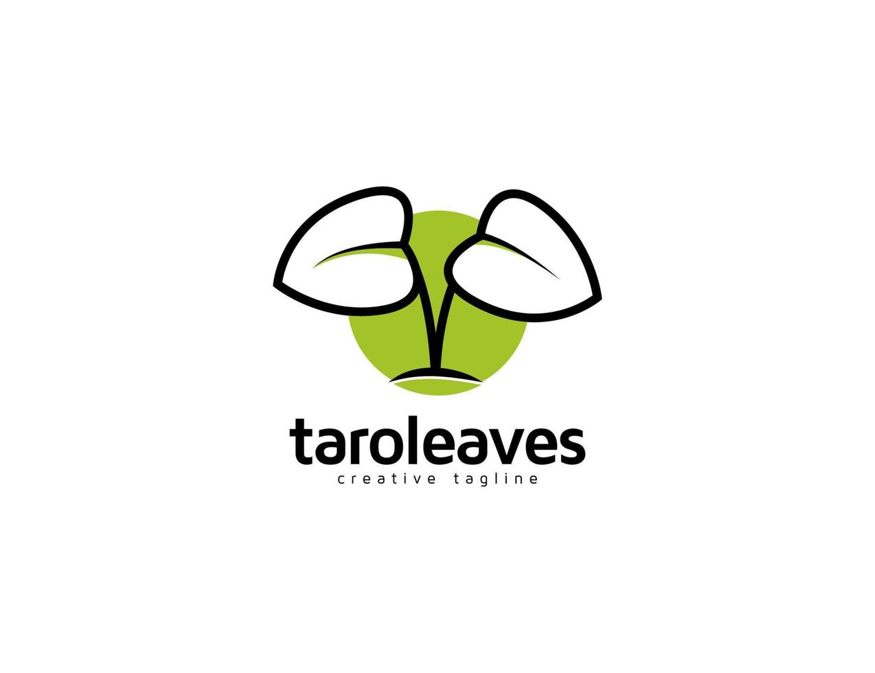 Flat taro plant leaves logo illustration vector