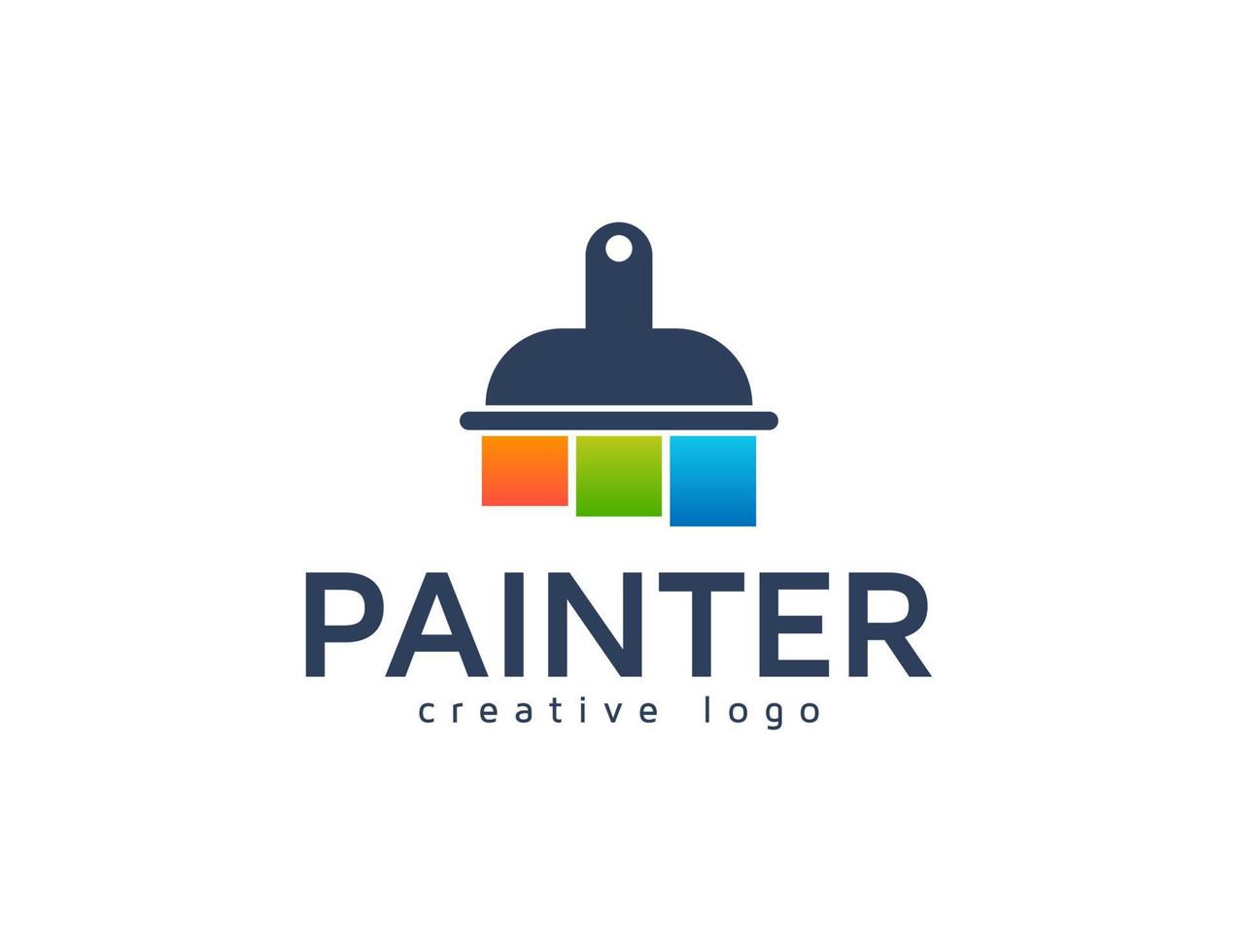 Colorful paintbrush for paint logo design template vector