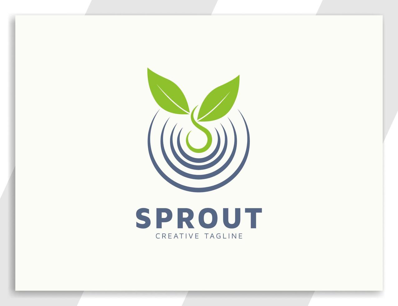 Sprout plant with leaves and root logo design vector