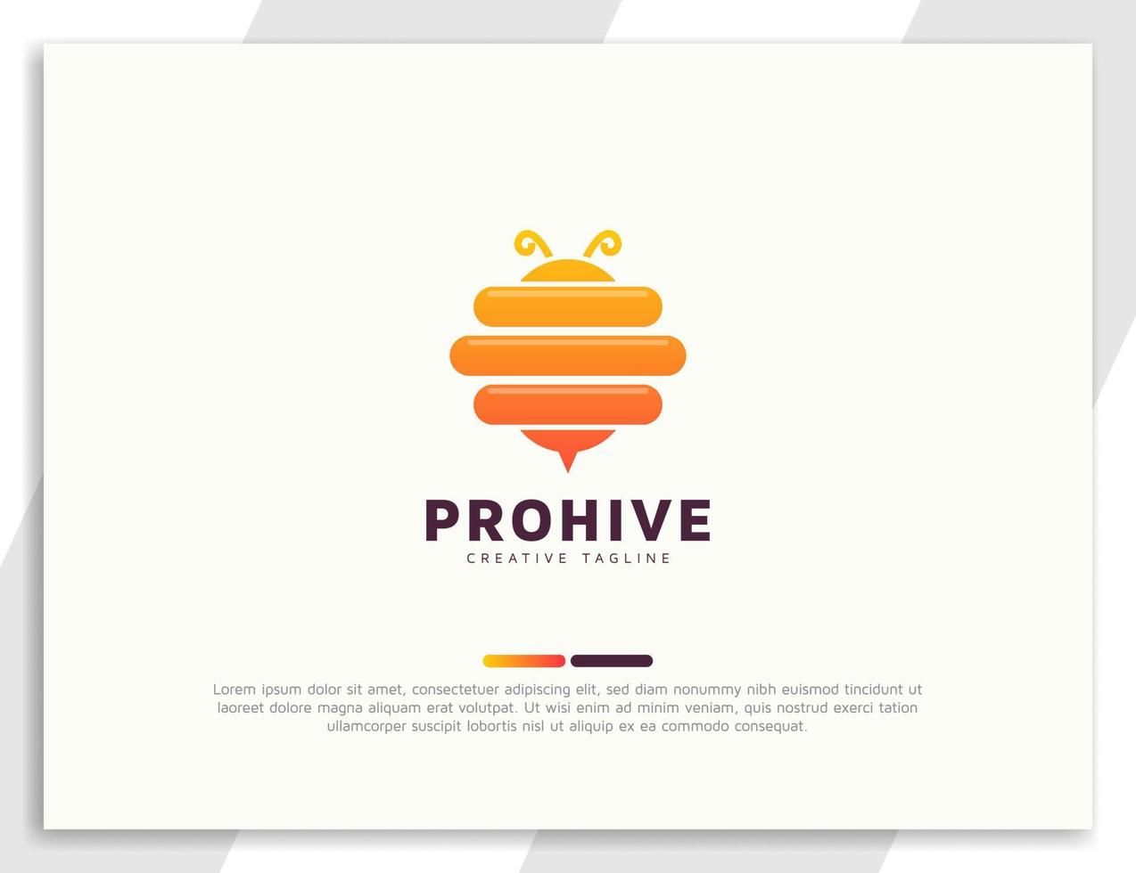 Gradient bee hive logo illustration template vector