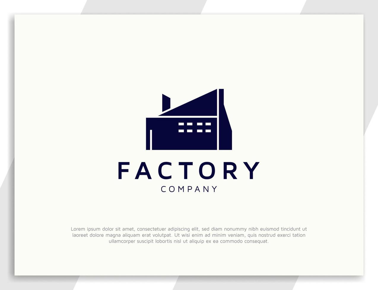 Modern industrial building factory architecture logo design vector