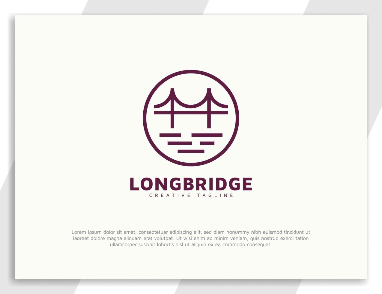 Simple bridge logo design with circle vector