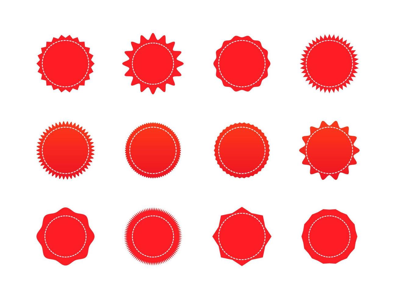 conjunto de etiquetas de venta sunburst o starburst vector