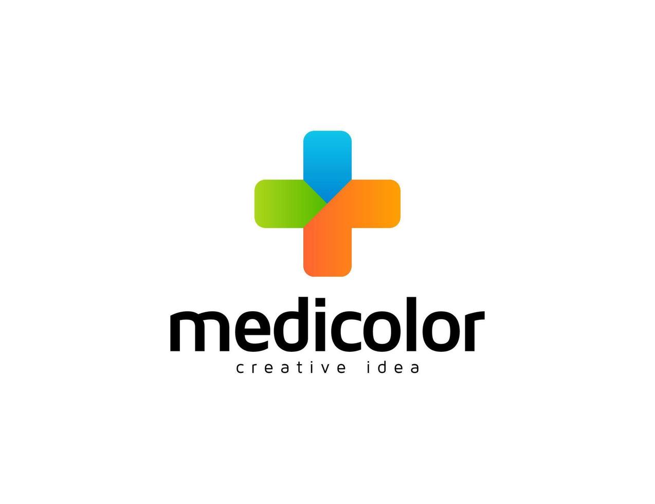 Minimal colorful medic logo design template vector