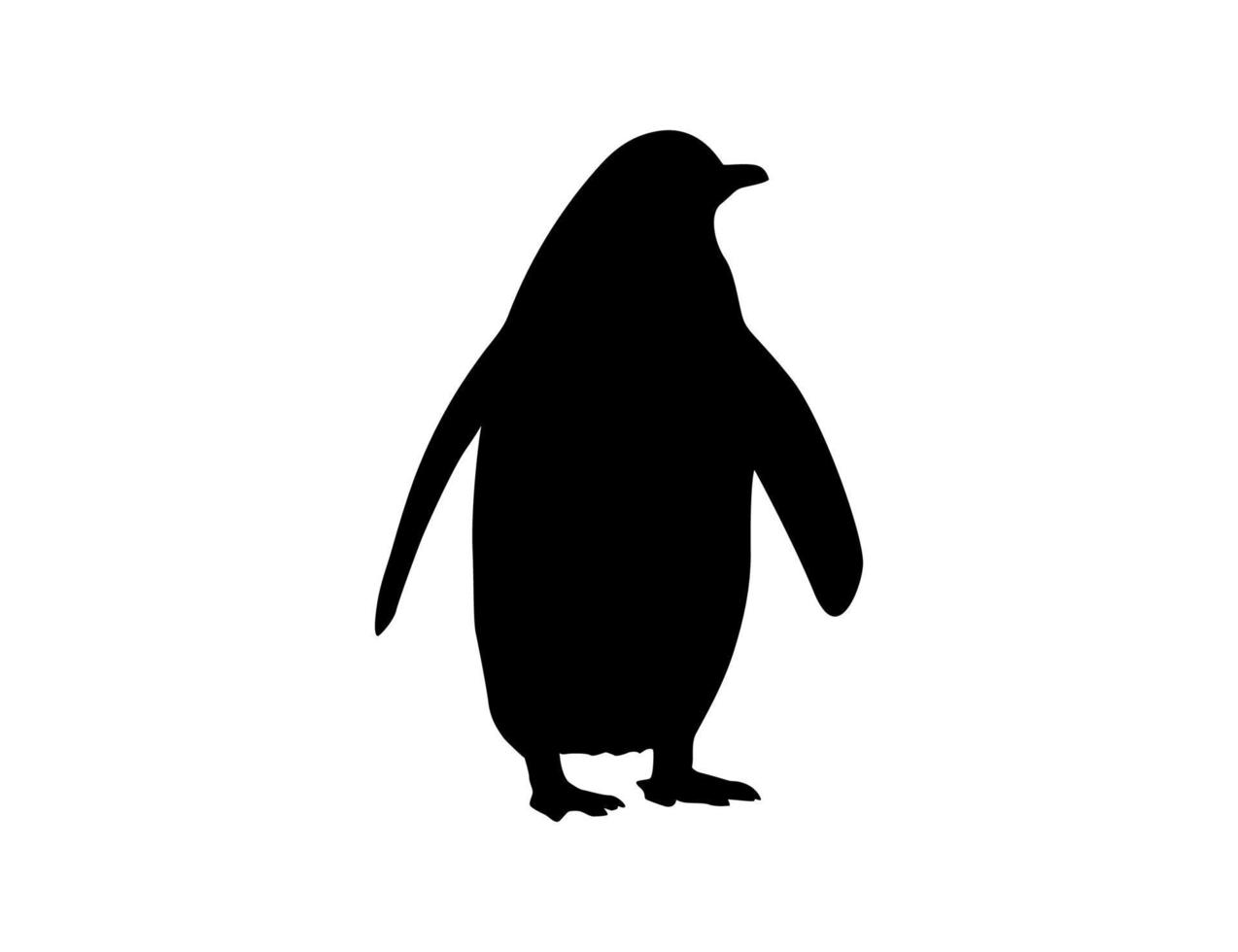 silueta de lindo pingüino de nieve. animal clipart vector arte ilustración diseño