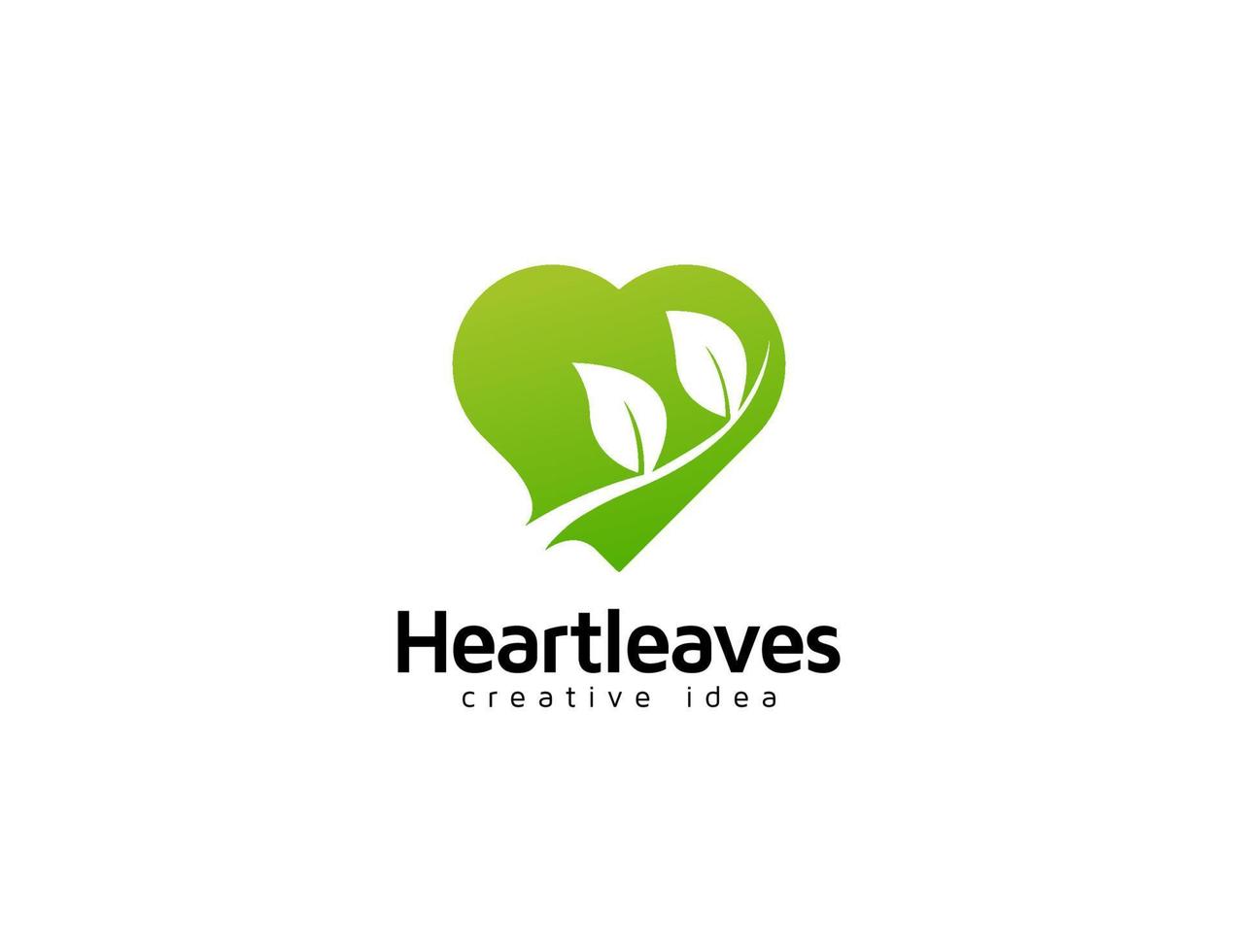 Heart and leaves logo symbol design vector