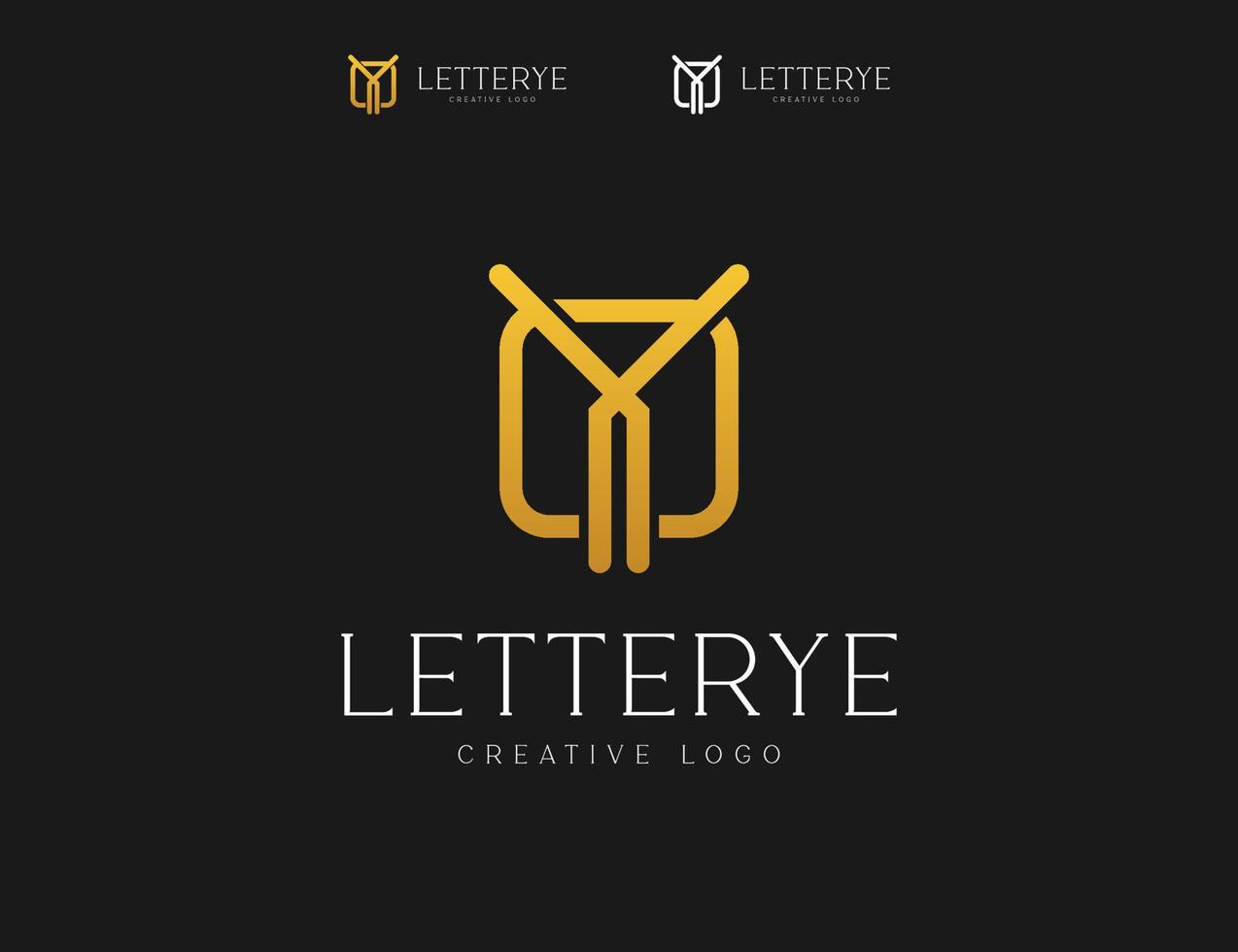 Elegant and minimal golden line letter y typography logo template vector