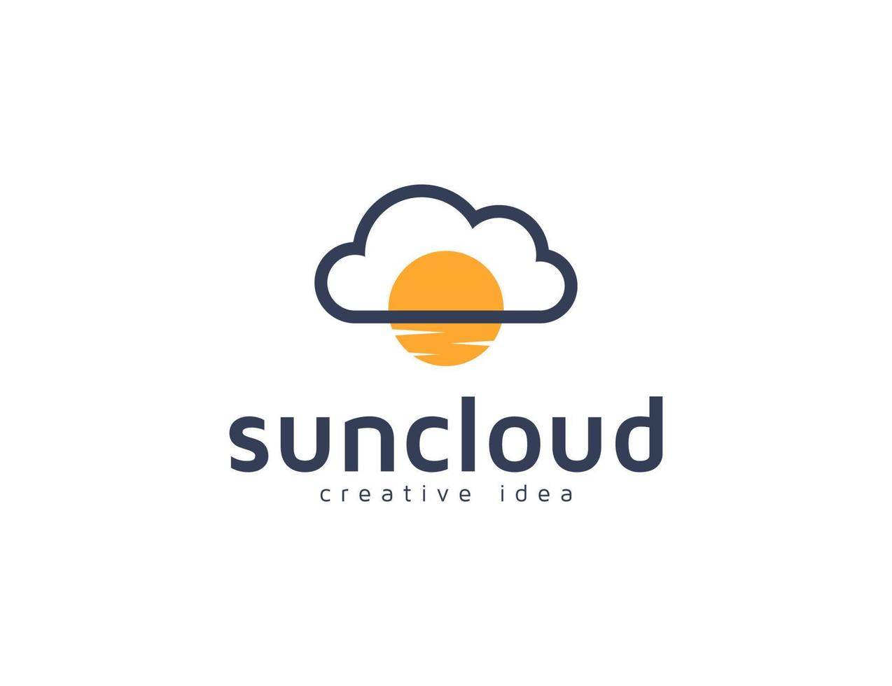 plantilla de diseño de ilustración de logotipo de nube y sol vector