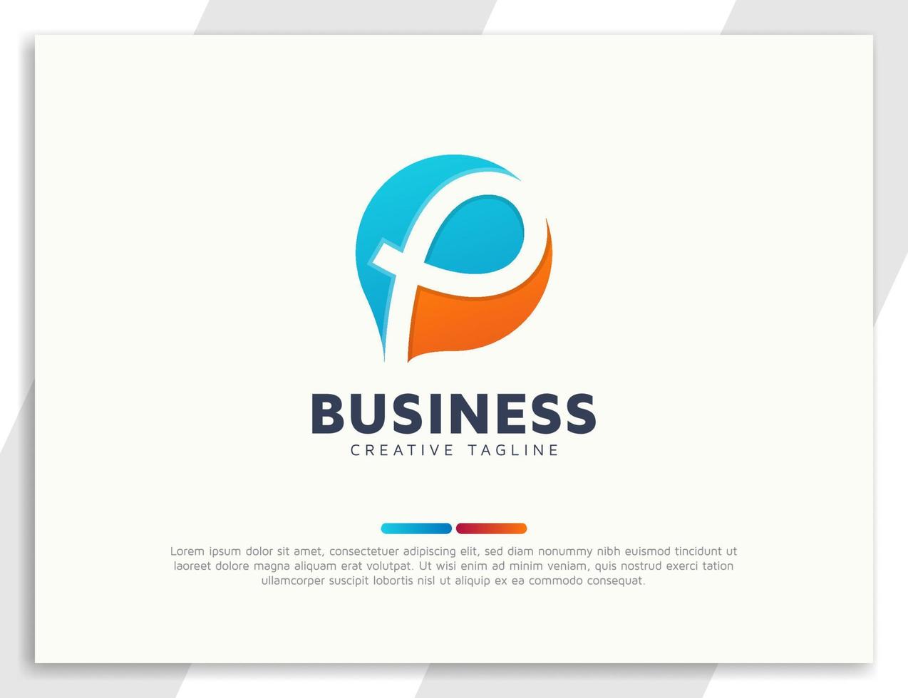 Modern letter p business logo design vector