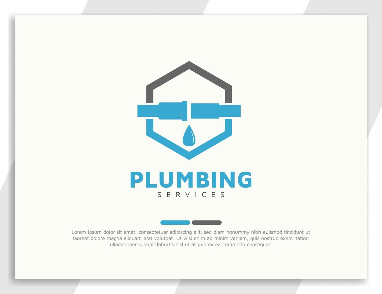 Simple hexagonal plumbing services logo design template vector