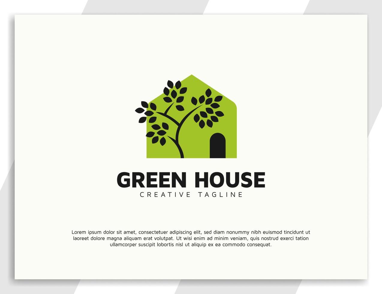 diseño de logotipo de casa y árbol con concepto de casa vector