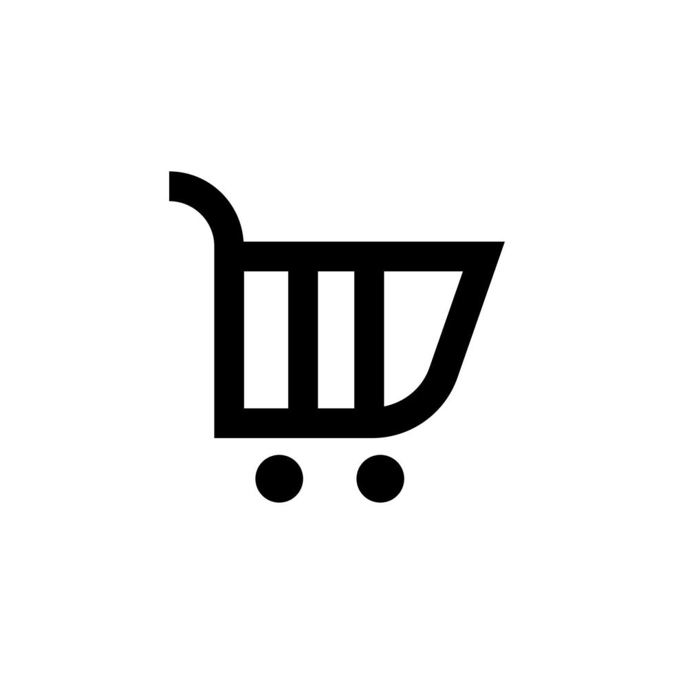 diseño de icono plano de carrito de compras vector