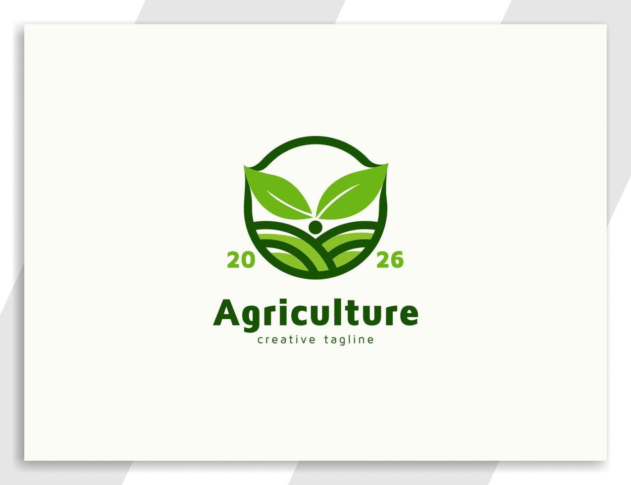 Agriculture sprout plant logo with leaves illustration design vector