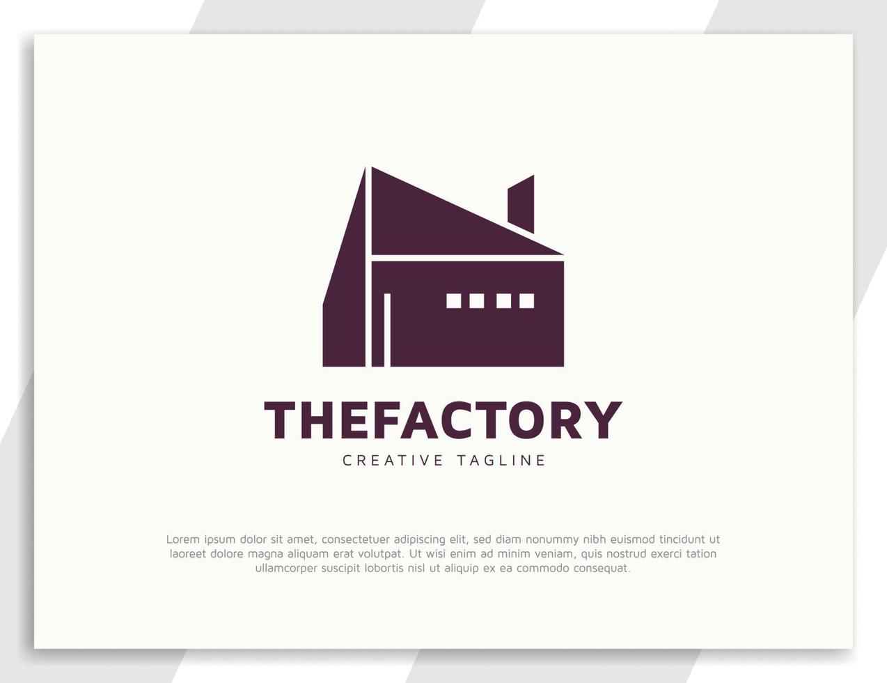 Industrial building factory architecture logo design vector