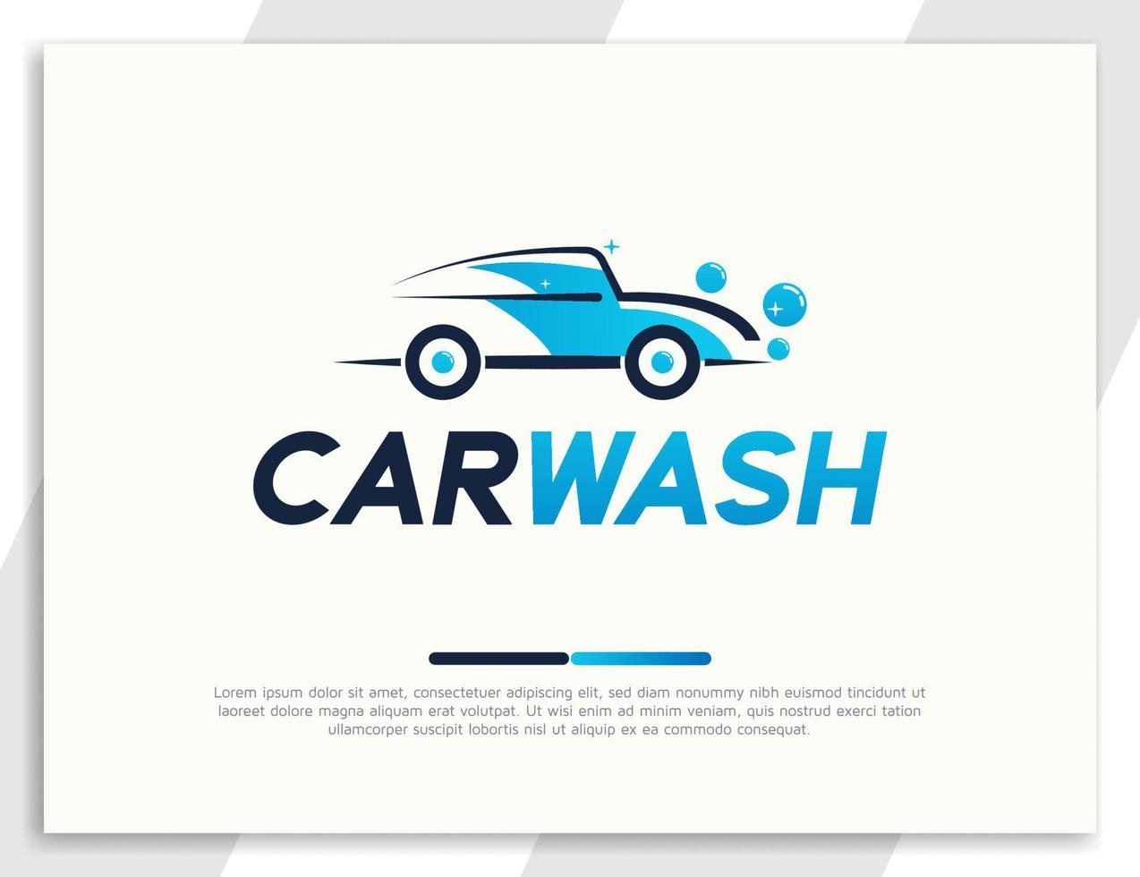 Modern car wash logo design with bubble foam illustration vector